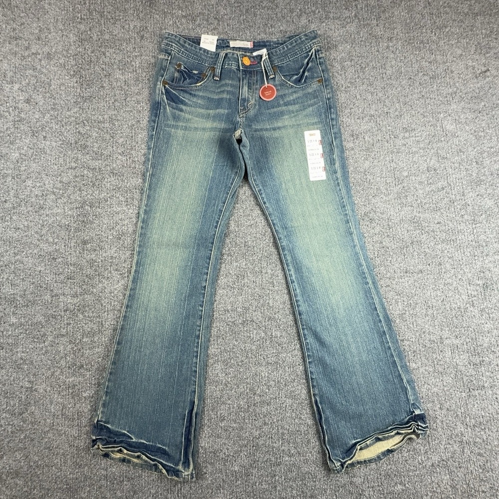 Levi's 518 Superlow Bootcut Jeans Juniors 9M Medium Blue Low Rise Y2K 375598-000